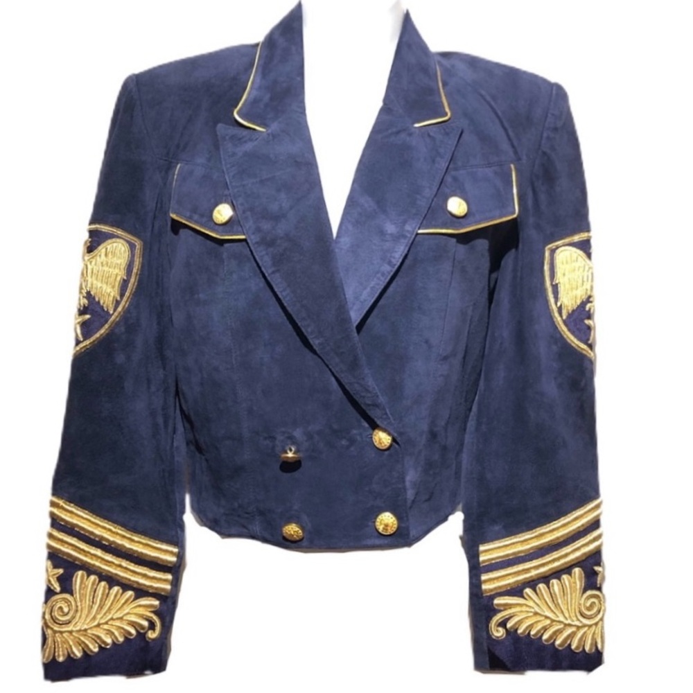 Michael Hoban North Beach Navy Gold Jacket 5/6 VTG